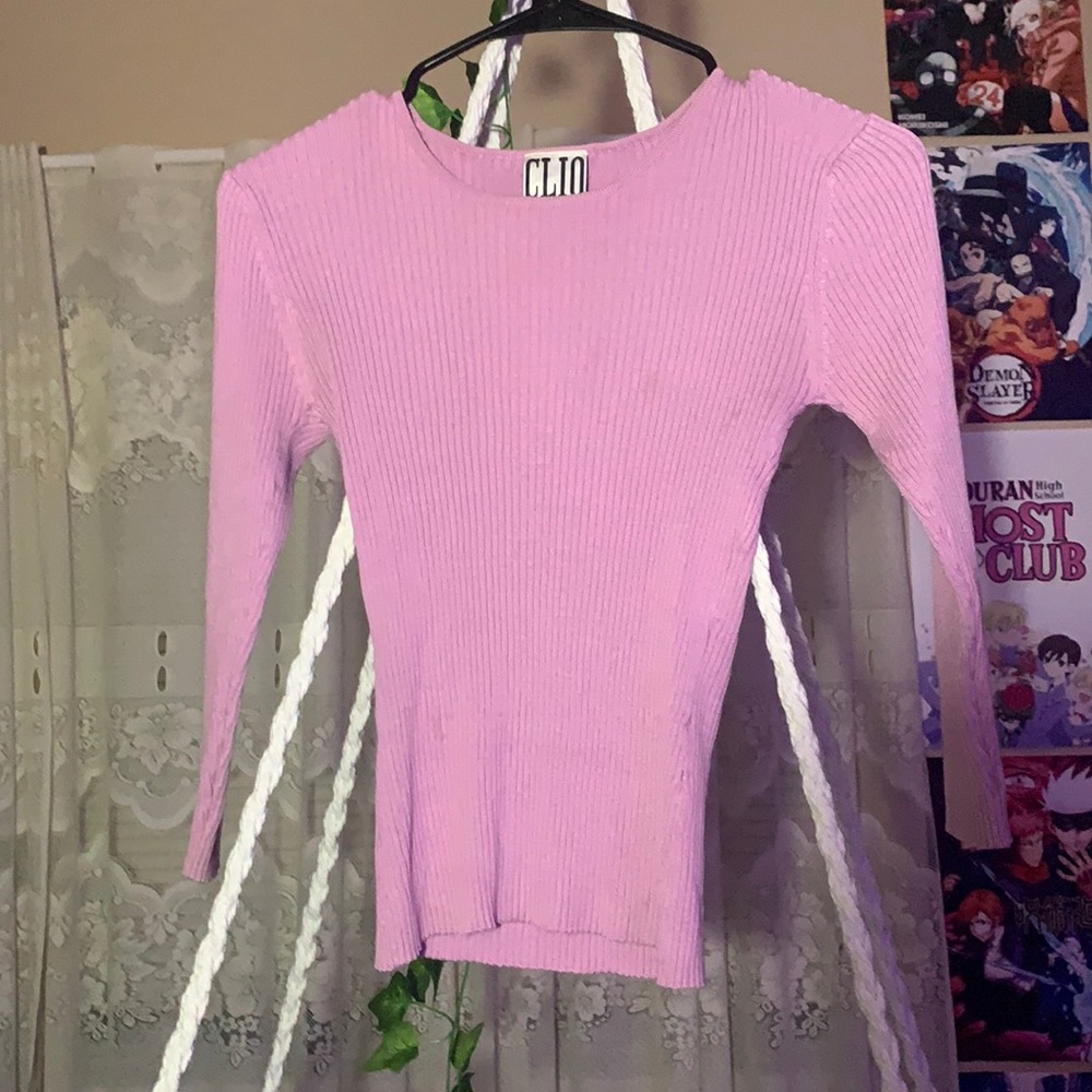 Clio Silk Long sleeve Ribbed Shirt